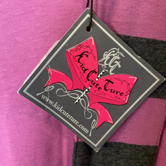 NWT Kid Cuteture Shirt and Skirt Set Boutique Made In USA Size 6 Purple Gray - Picture 2 of 5